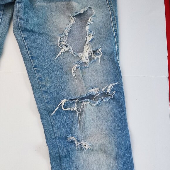 Diesel Industries Jeans Capri distressed ripped hard washed blue women's size 28 - Picture 9 of 16